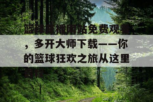 篮球直播网站免费观看,多开大师下载——你的篮球狂欢之旅从这里启程 篮球直播网站免费观看,多开大师下载——你的篮球狂欢之旅从这里启程