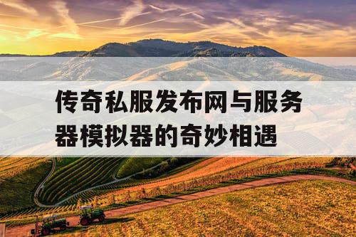 传奇私服发布网与服务器模拟器的奇妙相遇 传奇私服发布网与服务器模拟器的奇妙相遇