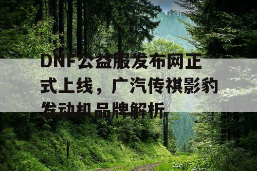 DNF公益服发布网正式上线,广汽传祺影豹发动机品牌解析 DNF公益服发布网正式上线,广汽传祺影豹发动机品牌解析