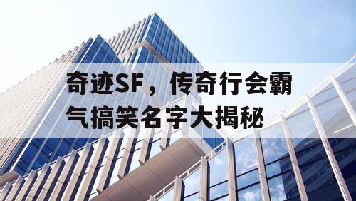 奇迹SF,传奇行会霸气搞笑名字大揭秘 奇迹SF,传奇行会霸气搞笑名字大揭秘