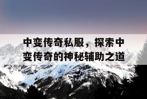 中变传奇私服，探索中变传奇的神秘辅助之道