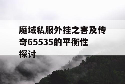 魔域私服外挂之害及传奇65535的平衡性探讨 魔域私服外挂之害及传奇65535的平衡性探讨