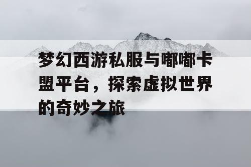 梦幻西游私服与嘟嘟卡盟平台,探索虚拟世界的奇妙之旅 梦幻西游私服与嘟嘟卡盟平台,探索虚拟世界的奇妙之旅