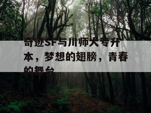 奇迹SF与川师大专升本,梦想的翅膀,青春的舞台 奇迹SF与川师大专升本,梦想的翅膀,青春的舞台